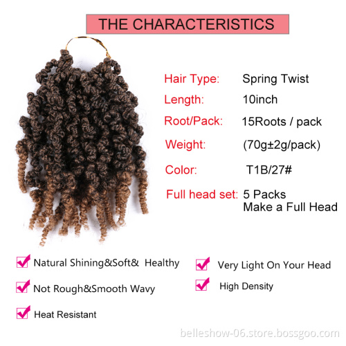Hot sell Passion Twist Hair Soft Bomb Twist Curly Crochet Hair Ombre Colors Synthetic Fluffy Pre-twisted Spring twist